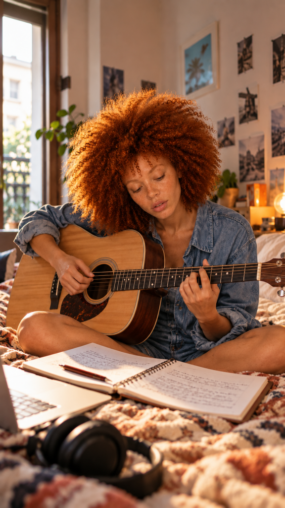 Angelica Rando con la chitarra